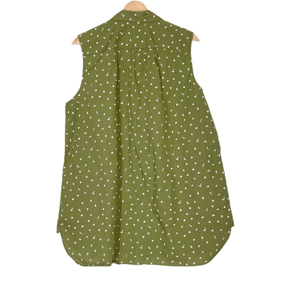DULUTH TRADING CO Green and White Vegetable Garden Button Up Top 2XL Sleeveless - Picture 5 of 12